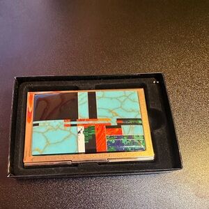 Kingman turquoise card holder
